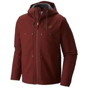 Columbia Men's Dark Red Fleece Lined Winter Jacket | S
